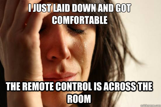 I just laid down and got comfortable The remote control is across the room  First World Problems