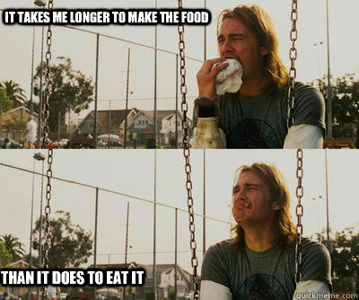 It takes me longer to make the food Than it does to eat it  First World Stoner Problems