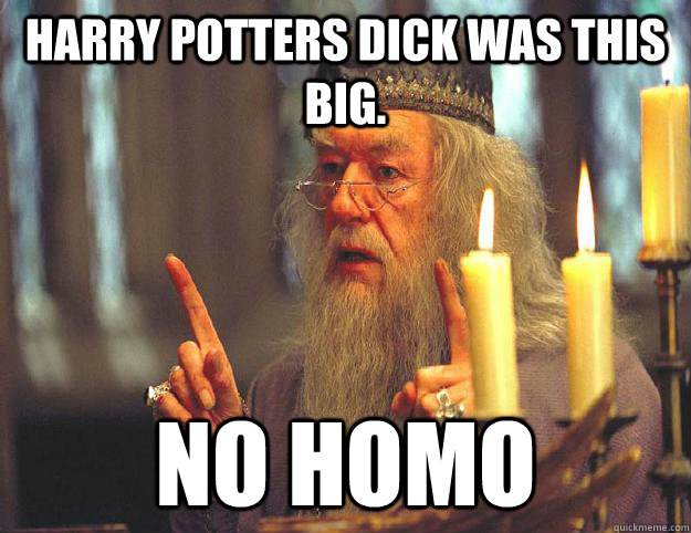 Harry Potters dick was this big. no homo  Scumbag Dumbledore