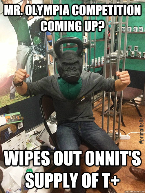 mr. olympia competition coming up? wipes out onnit's supply of T+  