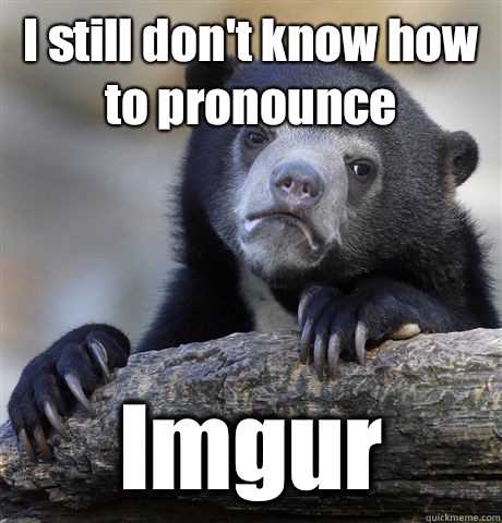I still don't know how to pronounce  Imgur  Confession Bear