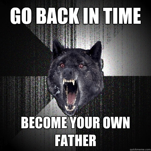 go back in time become your own father  Insanity Wolf