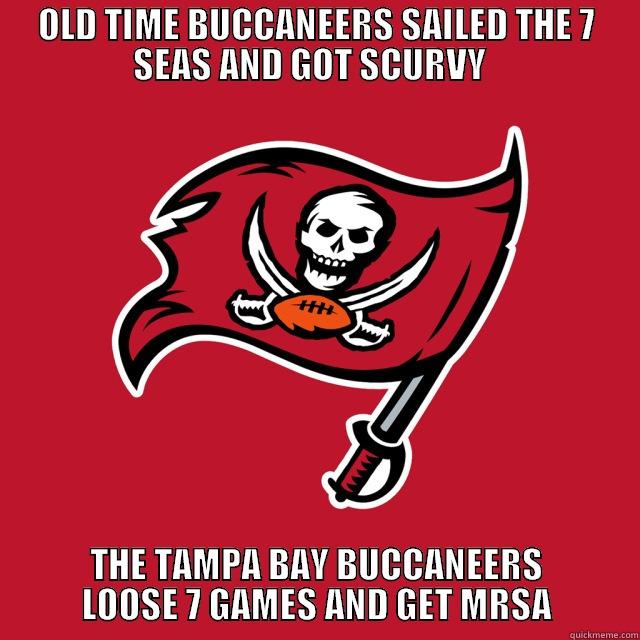 OLD TIME BUCCANEERS SAILED THE 7 SEAS AND GOT SCURVY   THE TAMPA BAY BUCCANEERS LOOSE 7 GAMES AND GET MRSA Misc