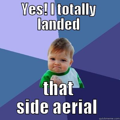 YES! I TOTALLY LANDED THAT SIDE AERIAL  Success Kid