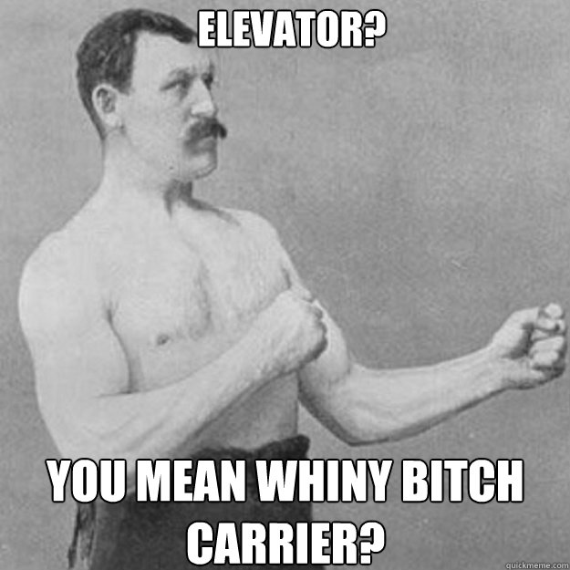 Elevator? You mean whiny bitch carrier? - Elevator? You mean whiny bitch carrier?  Misc