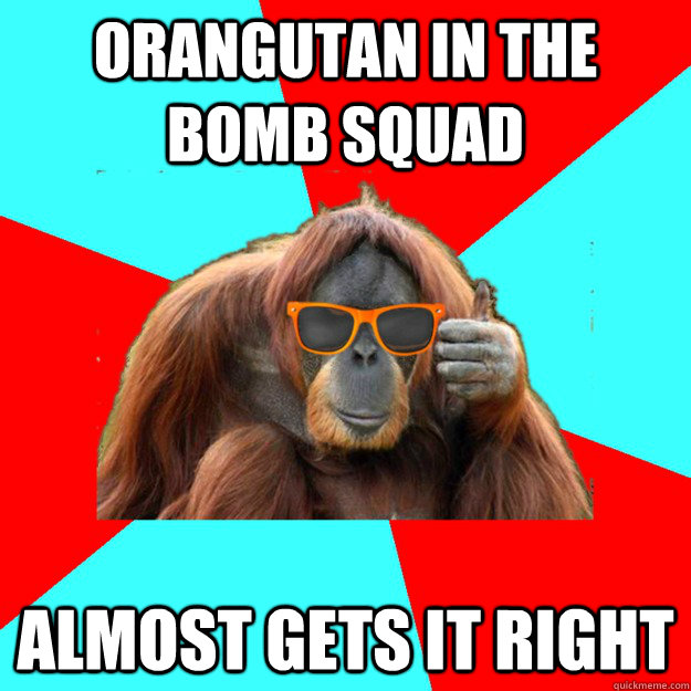 Orangutan In The Bomb Squad Almost Gets It Right - Orangutan In The Bomb Squad Almost Gets It Right  Brorangutan approves