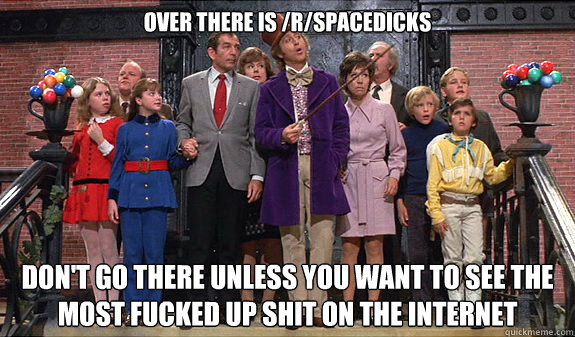 Over there is /r/spacedicks Don't go there unless you want to see the most fucked up shit on the internet - Over there is /r/spacedicks Don't go there unless you want to see the most fucked up shit on the internet  reddit tour