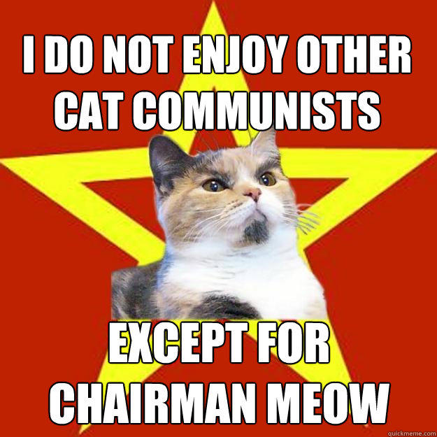 I do not enjoy other cat communists except for chairman meow - I do not enjoy other cat communists except for chairman meow  Lenin Cat