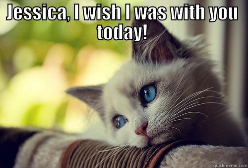 JESSICA, I WISH I WAS WITH YOU TODAY!  First World Problems Cat