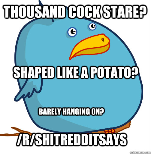thousand cock stare? /r/shitredditsays shaped like a potato? Barely hanging on? - thousand cock stare? /r/shitredditsays shaped like a potato? Barely hanging on?  SRS BRD