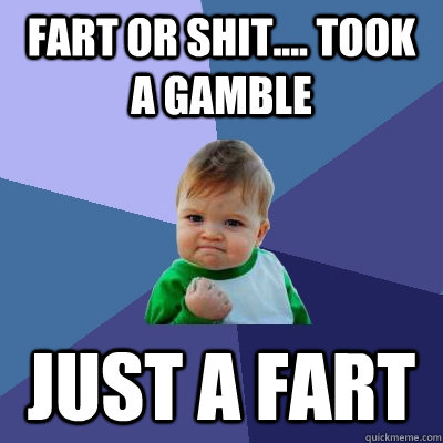 FART OR SHIT.... TOOK A GAMBLE JUST A FART  Success Kid
