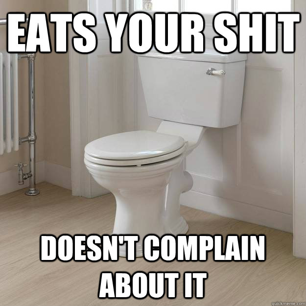 Eats your shit Doesn't complain about it - Eats your shit Doesn't complain about it  Good Guy Toilet