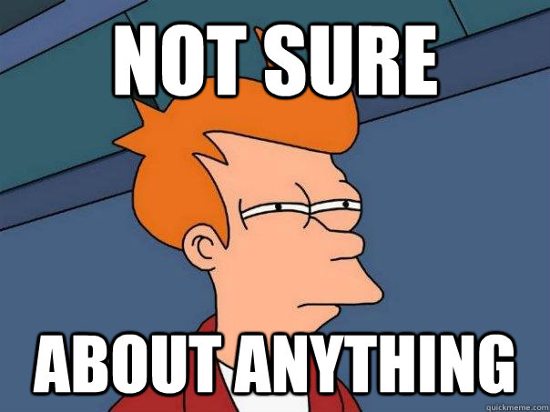 Not sure  about anything  Futurama Fry