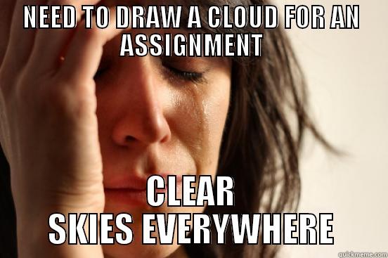 NEED TO DRAW A CLOUD FOR AN ASSIGNMENT CLEAR SKIES EVERYWHERE First World Problems