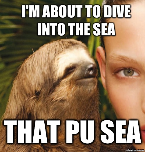 I'm about to dive into the sea That pu sea  rape sloth