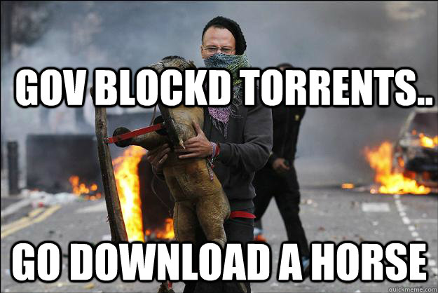 GOV BLOCKD TORRENTS.. GO DOWNLOAD A HORSE  Hipster Rioter