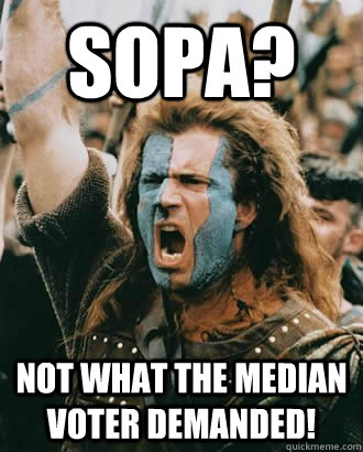 SOPA? Not what the median voter demanded!  SOPA Opposer