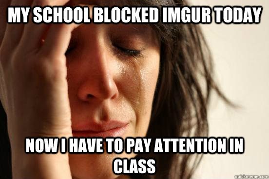 My School blocked imgur today now i have to pay attention in class  First World Problems