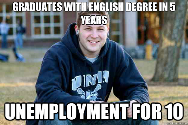 Graduates with english degree in 5 years Unemployment for 10 - Graduates with english degree in 5 years Unemployment for 10  Misc