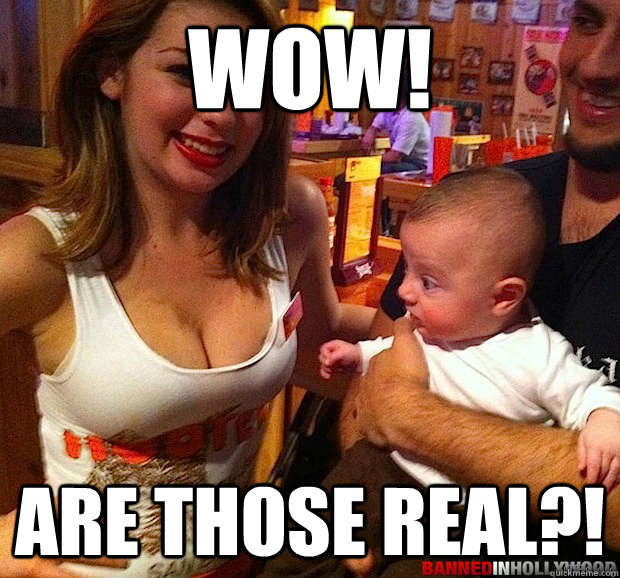 WOW! Are those real?! - WOW! Are those real?!  Baby Stares At Boobs