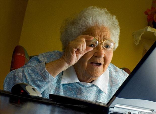 THANK YOU ALL FOR MY BIRTHDAY MESSAGES ... ME READING THEM !!  -   Grandma finds the Internet