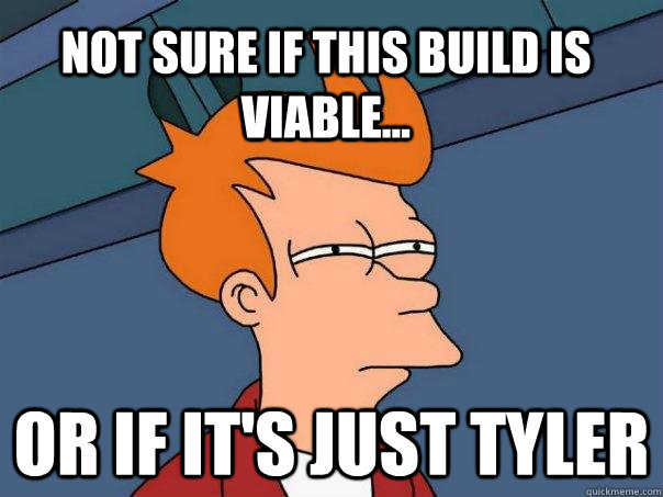 Not sure if this build is viable... Or if it's just Tyler - Not sure if this build is viable... Or if it's just Tyler  Futurama Fry