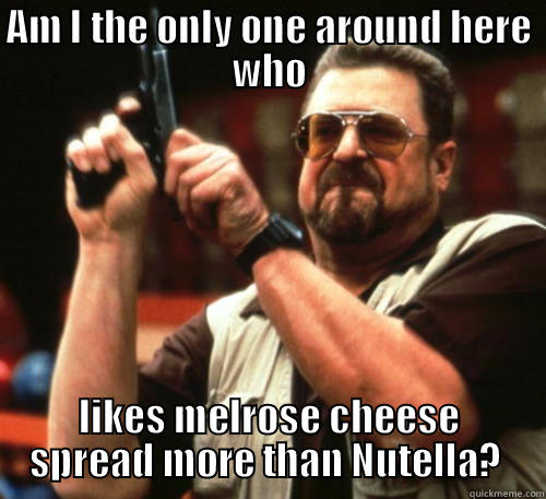 AM I THE ONLY ONE AROUND HERE WHO LIKES MELROSE CHEESE SPREAD MORE THAN NUTELLA?  Am I The Only One Around Here