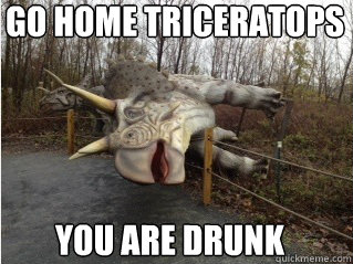 Go Home Triceratops You Are drunk  Drunk Triceratops