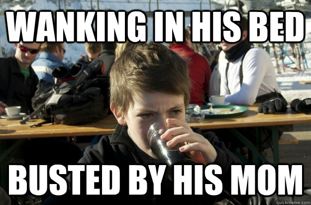 Wanking in his bed Busted by his mom  Lazy Elementary School Kid
