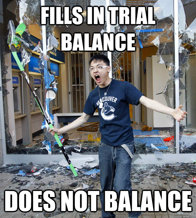 Fills in trial balance does not balance - Fills in trial balance does not balance  Asian Hockey Rage Boy
