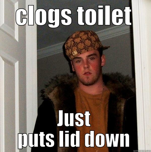 CLOGS TOILET JUST PUTS LID DOWN Scumbag Steve