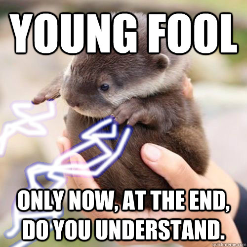 Young fool Only now, at the end, do you understand. - Young fool Only now, at the end, do you understand.  emperor otter