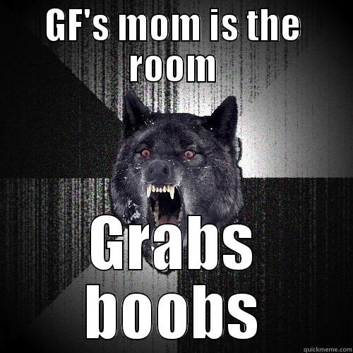 GF'S MOM IS THE ROOM GRABS BOOBS Insanity Wolf