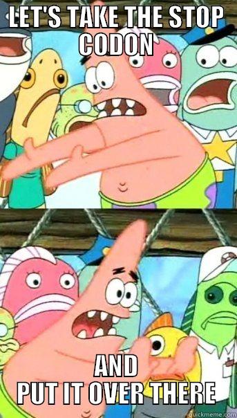 LET'S TAKE THE STOP CODON AND PUT IT OVER THERE Misc