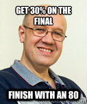 GET 30% ON THE FINAL
 FINISH WITH AN 80  