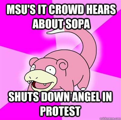 MSU's it crowd hears about sopa shuts down angel in protest  Slowpokes thoughts on February