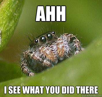 Ahh I see what you did there  Misunderstood Spider