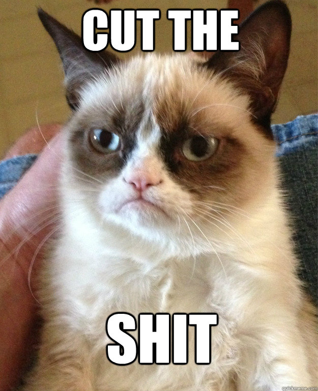 cut the shit - cut the shit  Grumpy Cat