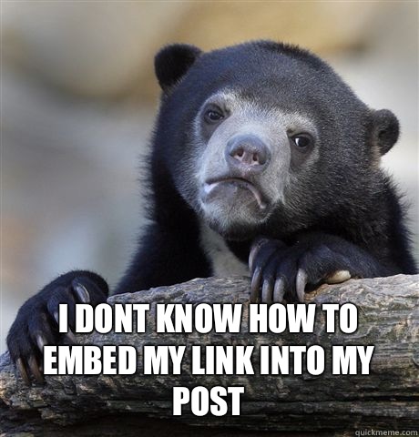 I dont know how to embed my link into my post   Confession Bear
