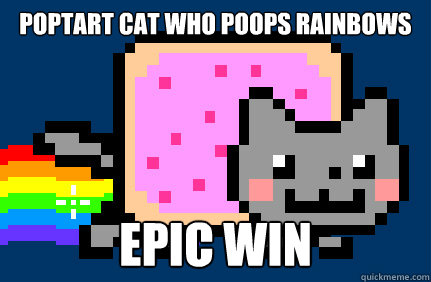 poptart cat who poops rainbows epic win  