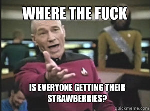 Where the fuck is everyone getting their strawberries?  Annoyed Picard