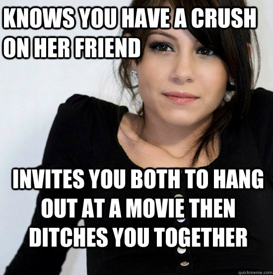 knows you have a crush on her friend invites you both to hang out at a movie then ditches you together  Good Girl Gabby