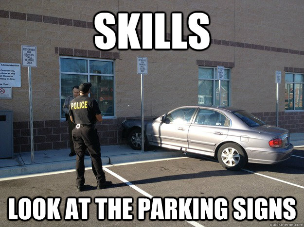 skills look at the parking signs - skills look at the parking signs  dumbass cars