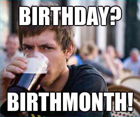 Birthday? Birthmonth!  College Senior