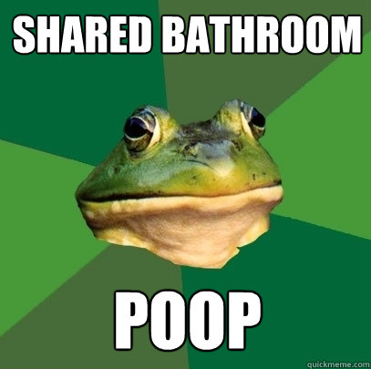 shared bathroom poop  Foul Bachelor Frog