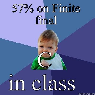 57% ON FINITE FINAL C IN CLASS  Success Kid