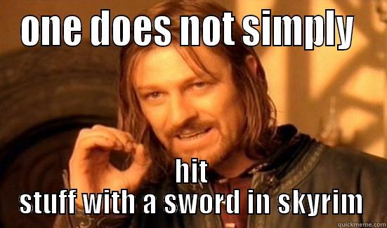 ONE DOES NOT SIMPLY  HIT STUFF WITH A SWORD IN SKYRIM Boromir