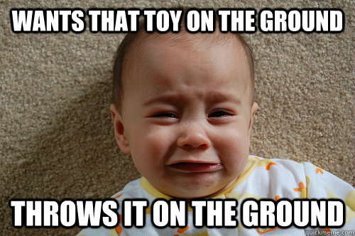 Wants that toy on the ground Throws it on the ground - Wants that toy on the ground Throws it on the ground  illogical baby