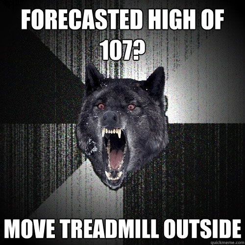 Forecasted high of 107? Move treadmill outside  Insanity Wolf