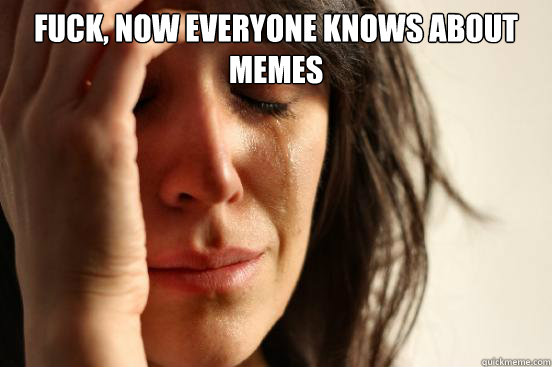 Fuck, Now everyone knows about memes   First World Problems